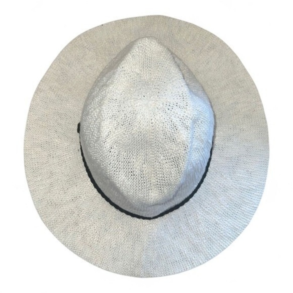 RACHEL ZOE Women's Riviera Hat Ivory Black Bucket Floppy Packable Boho Resort